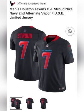 Men's Nike Houston Texans Alternate Vapor F.U.s.E. Limited Jersey C.J. Stroud 7